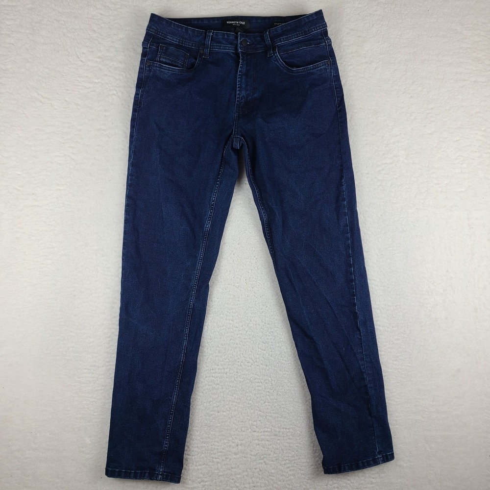 Kenneth Cole Jeans Mens 33x32 Blue Athletic Fit Dark Wash Denim